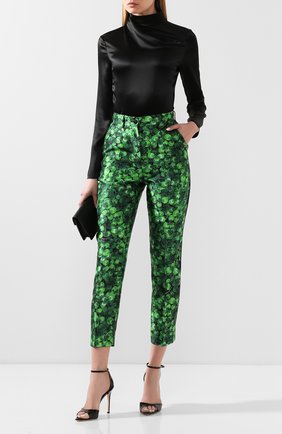 Женские шелковые брюки DOLCE & GABBANA зеленого цвета по цене 83150 руб., арт. FTAM0T/IS1AX | Фото 2 Женские шелковые брюки DOLCE & GABBANA зеленого цвета, арт. FTAM0T/IS1AX | Фото 2