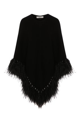 Женская шерстяное пончо VALENTINO черного цвета по цене 264000 руб., арт. TB3KS00H53S | Фото 1 Женская шерстяное пончо VALENTINO черного цвета, арт. TB3KS00H53S | Фото 1