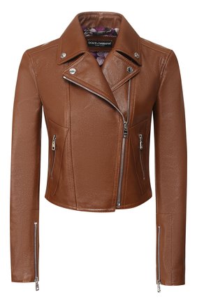 Женская кожаная куртка DOLCE & GABBANA коричневого цвета по цене 347500 руб., арт. F9H18L/HULGN | Фото 1 Женская кожаная куртка DOLCE & GABBANA коричневого цвета, арт. F9H18L/HULGN | Фото 1