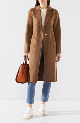 Женское пальто MICHAEL MICHAEL KORS бежевого цвета по цене 46150 руб., арт. 77T4470M11 | Фото 2 Женское пальто MICHAEL MICHAEL KORS бежевого цвета, арт. 77T4470M11 | Фото 2