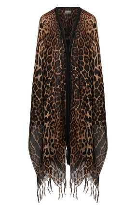 Женская шерстяная накидка SAINT LAURENT бежевого цвета по цене 99500 руб., арт. 610556/3Y200 | Фото 1 Женская шерстяная накидка SAINT LAURENT бежевого цвета, арт. 610556/3Y200 | Фото 1