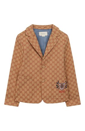 Детский хлопковый пиджак GUCCI бежевого цвета по цене 57100 руб., арт. 574013/XWAGF | Фото 1 Детский хлопковый пиджак GUCCI бежевого цвета, арт. 574013/XWAGF | Фото 1