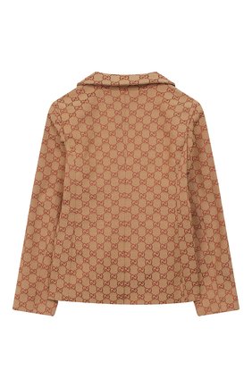 Детский хлопковый пиджак GUCCI бежевого цвета по цене 57100 руб., арт. 574013/XWAGF | Фото 2 Детский хлопковый пиджак GUCCI бежевого цвета, арт. 574013/XWAGF | Фото 2