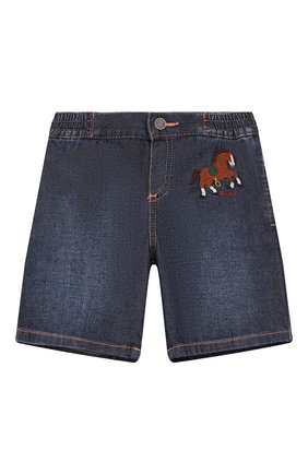 Детские джинсовые шорты GUCCI синего цвета, арт. 591306/XDAZD | Фото 1 (Кросс-КТ: Деним; Ростовка одежда: 18 мес | 86 см, 3 года | 98 см)