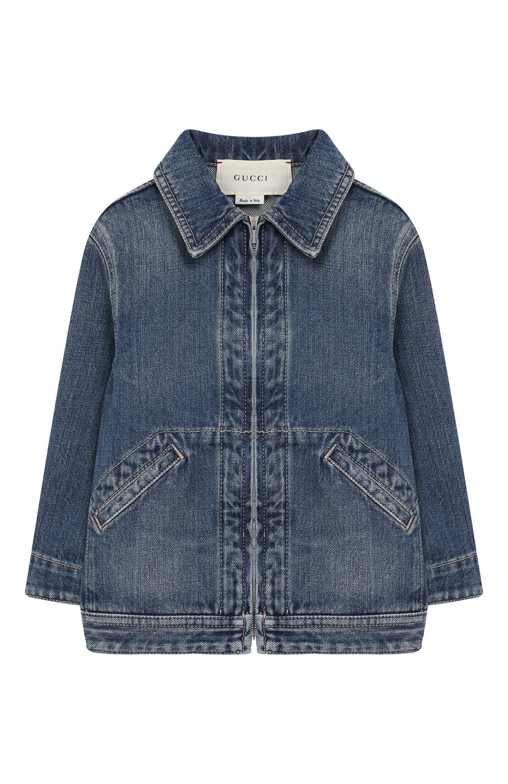 Детского джинсовая куртка GUCCI синего цвета, арт. 591308/XDAZK | Фото 1