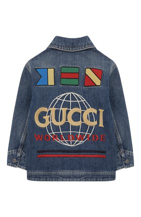 Детского джинсовая куртка GUCCI синего цвета по цене 45550 руб., арт. 591308/XDAZK | Фото 2 Детского джинсовая куртка GUCCI синего цвета, арт. 591308/XDAZK | Фото 2
