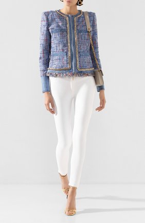 Женский жакет BALMAIN голубого цвета по цене 319000 руб., арт. TF17542/D017 | Фото 2 Женский жакет BALMAIN голубого цвета, арт. TF17542/D017 | Фото 2