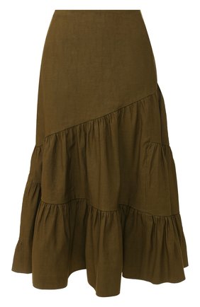 Женская юбка из смеси льна и хлопка DRIES VAN NOTEN хаки цвета по цене 59950 руб., арт. 201-30863-9352 | Фото 1 Женская юбка из смеси льна и хлопка DRIES VAN NOTEN хаки цвета, арт. 201-30863-9352 | Фото 1
