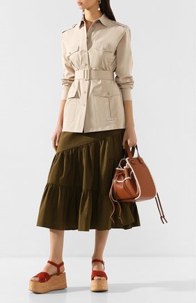 Женская юбка из смеси льна и хлопка DRIES VAN NOTEN хаки цвета по цене 59950 руб., арт. 201-30863-9352 | Фото 2 Женская юбка из смеси льна и хлопка DRIES VAN NOTEN хаки цвета, арт. 201-30863-9352 | Фото 2