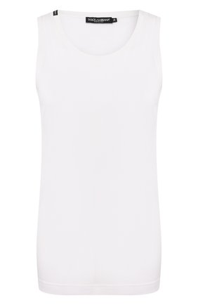 Женская хлопковая майка DOLCE & GABBANA белого цвета по цене 17150 руб., арт. F8K88T/FU7EQ | Фото 1 Женская хлопковая майка DOLCE & GABBANA белого цвета, арт. F8K88T/FU7EQ | Фото 1