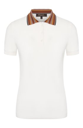 Женское поло из смеси шелка и хлопка LORO PIANA белого цвета по цене 82700 руб., арт. FAL1362 | Фото 1 Женское поло из смеси шелка и хлопка LORO PIANA белого цвета, арт. FAL1362 | Фото 1