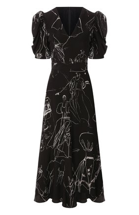 Женское шелковое платье ALEXANDER MCQUEEN черно-белого цвета по цене 166000 руб., арт. 620654/QDAAP | Фото 1 Женское шелковое платье ALEXANDER MCQUEEN черно-белого цвета, арт. 620654/QDAAP | Фото 1