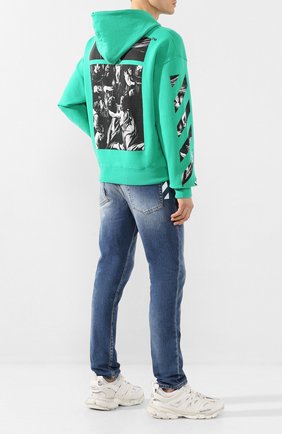 Мужской хлопковое худи OFF-WHITE зеленого цвета по цене 39900 руб., арт. 0MBB037S20E300054488 | Фото 2 Мужской хлопковое худи OFF-WHITE зеленого цвета, арт. 0MBB037S20E300054488 | Фото 2