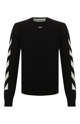 Мужской хлопковый свитер OFF-WHITE черного цвета по цене 37600 руб., арт. 0MHE023S20G730221006 | Фото 1 Мужской хлопковый свитер OFF-WHITE черного цвета, арт. 0MHE023S20G730221006 | Фото 1