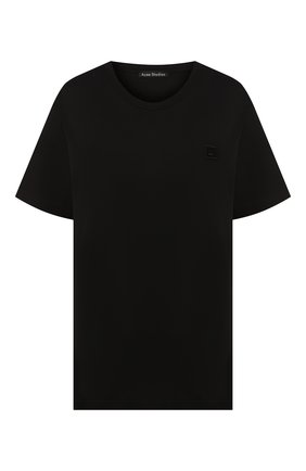 Женская хлопковая футболка ACNE STUDIOS черного цвета по цене 11500 руб., арт. 25E173/W | Фото 1 Женская хлопковая футболка ACNE STUDIOS черного цвета, арт. 25E173/W | Фото 1