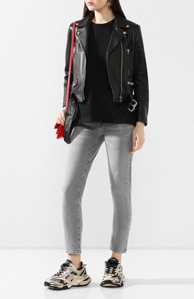 Женская хлопковая футболка ACNE STUDIOS черного цвета по цене 11500 руб., арт. 25E173/W | Фото 2 Женская хлопковая футболка ACNE STUDIOS черного цвета, арт. 25E173/W | Фото 2