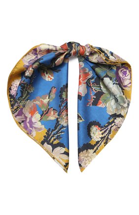 Женский шелковый платок DRIES VAN NOTEN синего цвета по цене 22550 руб., арт. 201-11302 | Фото 1 Женский шелковый платок DRIES VAN NOTEN синего цвета, арт. 201-11302 | Фото 1