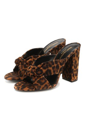 Женские замшевые мюли loulou SAINT LAURENT леопардового цвета по цене 46200 руб., арт. 608536/1FL00 | Фото 1 Женские замшевые мюли loulou SAINT LAURENT леопардового цвета, арт. 608536/1FL00 | Фото 1