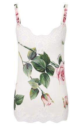 Женская шелковая майка DOLCE & GABBANA белого цвета по цене 43650 руб., арт. 07A00T/FSAZD | Фото 1 Женская шелковая майка DOLCE & GABBANA белого цвета, арт. 07A00T/FSAZD | Фото 1