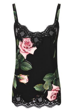 Женская шелковая майка DOLCE & GABBANA черного цвета по цене 43650 руб., арт. 07A00T/FSAZD | Фото 1 Женская шелковая майка DOLCE & GABBANA черного цвета, арт. 07A00T/FSAZD | Фото 1