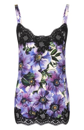 Женская шелковая майка DOLCE & GABBANA фиолетового цвета по цене 52600 руб., арт. 07A00T/FSAZ0 | Фото 1 Женская шелковая майка DOLCE & GABBANA фиолетового цвета, арт. 07A00T/FSAZ0 | Фото 1