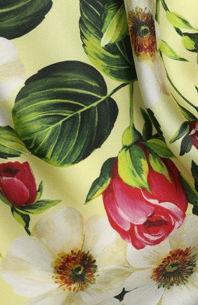 Женский шелковый платок DOLCE & GABBANA желтого цвета по цене 19950 руб., арт. FN092R/GDS50 | Фото 2 Женский шелковый платок DOLCE & GABBANA желтого цвета, арт. FN092R/GDS50 | Фото 2