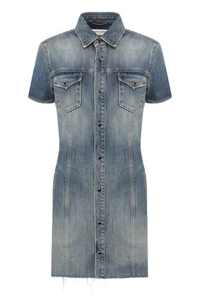 Женское джинсовое платье SAINT LAURENT голубого цвета по цене 57400 руб., арт. 601270/YL870 | Фото 1 Женское джинсовое платье SAINT LAURENT голубого цвета, арт. 601270/YL870 | Фото 1