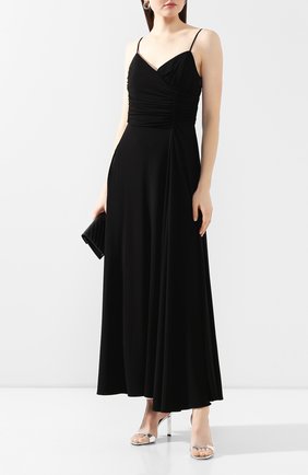 Женское платье из вискозы GIORGIO ARMANI черного цвета по цене 156000 руб., арт. 3HAA73/AJZWZ | Фото 2 Женское платье из вискозы GIORGIO ARMANI черного цвета, арт. 3HAA73/AJZWZ | Фото 2 (Материал подклада: Синтетический материал; Рукава: Без рукавов; Случай: Повседневный; Длина Ж (юбки, платья, шорты): Макси; Материал внешний: Вискоза)