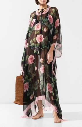 Женское шелковое платье-туника DOLCE & GABBANA черного цвета по цене 145000 руб., арт. F6F1HT/GDU04 | Фото 2 Женское шелковое платье-туника DOLCE & GABBANA черного цвета, арт. F6F1HT/GDU04 | Фото 2