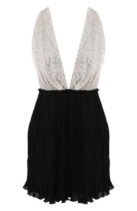 Женское платье SAINT LAURENT серого цвета по цене 599500 руб., арт. 605889/Y059R | Фото 1 Женское платье SAINT LAURENT серого цвета, арт. 605889/Y059R | Фото 1 (Материал подклада: Шелк; Длина Ж (юбки, платья, шорты): Мини; Рукава: Без рукавов; Материал внешний: Вискоза, Шелк; Случай: Вечерний; Женское Кросс-КТ: Платье-одежда)