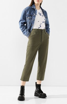 Женские хлопковые брюки ZADIG&VOLTAIRE хаки цвета по цене 16200 руб., арт. SJCL0101F | Фото 2 Женские хлопковые брюки ZADIG&VOLTAIRE хаки цвета, арт. SJCL0101F | Фото 2