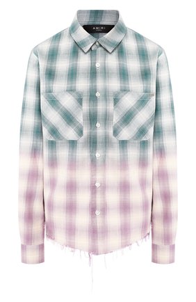 Женская хлопковая блузка AMIRI зеленого цвета по цене 59950 руб., арт. Y0W06449PD | Фото 1 Женская хлопковая блузка AMIRI зеленого цвета, арт. Y0W06449PD | Фото 1