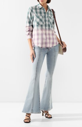 Женская хлопковая блузка AMIRI зеленого цвета по цене 59950 руб., арт. Y0W06449PD | Фото 2 Женская хлопковая блузка AMIRI зеленого цвета, арт. Y0W06449PD | Фото 2