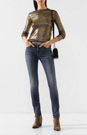 Женские джинсы SAINT LAURENT синего цвета по цене 43350 руб., арт. 614458/YR477 | Фото 2 Женские джинсы SAINT LAURENT синего цвета, арт. 614458/YR477 | Фото 2