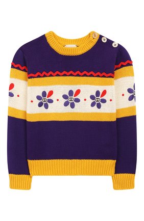 Детский хлопковый пуловер GUCCI фиолетового цвета по цене 42650 руб., арт. 596247/XKA6H | Фото 1 Детский хлопковый пуловер GUCCI фиолетового цвета, арт. 596247/XKA6H | Фото 1 (Рукава: Длинные; Материал внешний: Хлопок; Девочки Кросс-КТ: Пуловер-одежда; Принт: С принтом; Ростовка одежда: 10 - 11 лет | 140 - 146см, 4 года | 104 см, 5 лет | 110 см, 6 лет | 116 см, 8 лет | 128 см)