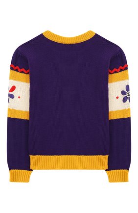 Детский хлопковый пуловер GUCCI фиолетового цвета по цене 42650 руб., арт. 596247/XKA6H | Фото 2 Детский хлопковый пуловер GUCCI фиолетового цвета, арт. 596247/XKA6H | Фото 2 (Рукава: Длинные; Материал внешний: Хлопок; Девочки Кросс-КТ: Пуловер-одежда; Принт: С принтом; Ростовка одежда: 10 - 11 лет | 140 - 146см, 4 года | 104 см, 5 лет | 110 см, 6 лет | 116 см, 8 лет | 128 см)