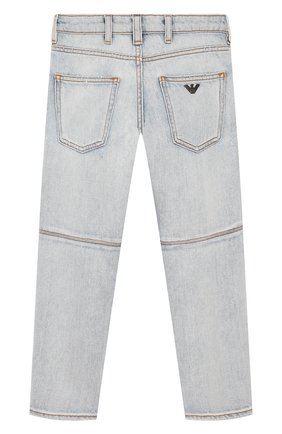 Детские джинсы EMPORIO ARMANI голубого цвета по цене 10850 руб., арт. 3H4J04/4D1YZ | Фото 2 Детские джинсы EMPORIO ARMANI голубого цвета, арт. 3H4J04/4D1YZ | Фото 2