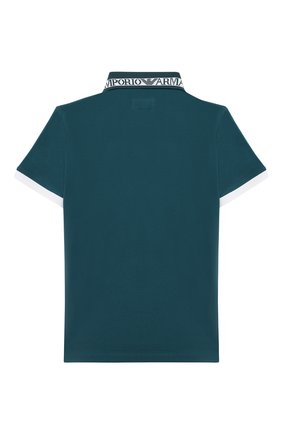 Детское хлопковое поло EMPORIO ARMANI светло-зеленого цвета по цене 6365 руб., арт. 3H4FJ3/1J46Z | Фото 2 Детское хлопковое поло EMPORIO ARMANI светло-зеленого цвета, арт. 3H4FJ3/1J46Z | Фото 2