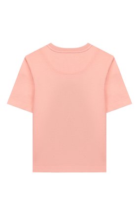Детская хлопковая футболка DOLCE & GABBANA светло-розового цвета, арт. L5JTCG/G7WQV/2-6 | Фото 2 (Рукава: Короткие; Материал внешний: Хлопок; Принт: С принтом; Девочки Кросс-КТ: футболка-одежда; Ростовка одежда: 2 года | 92 см, 4 года | 104 см)