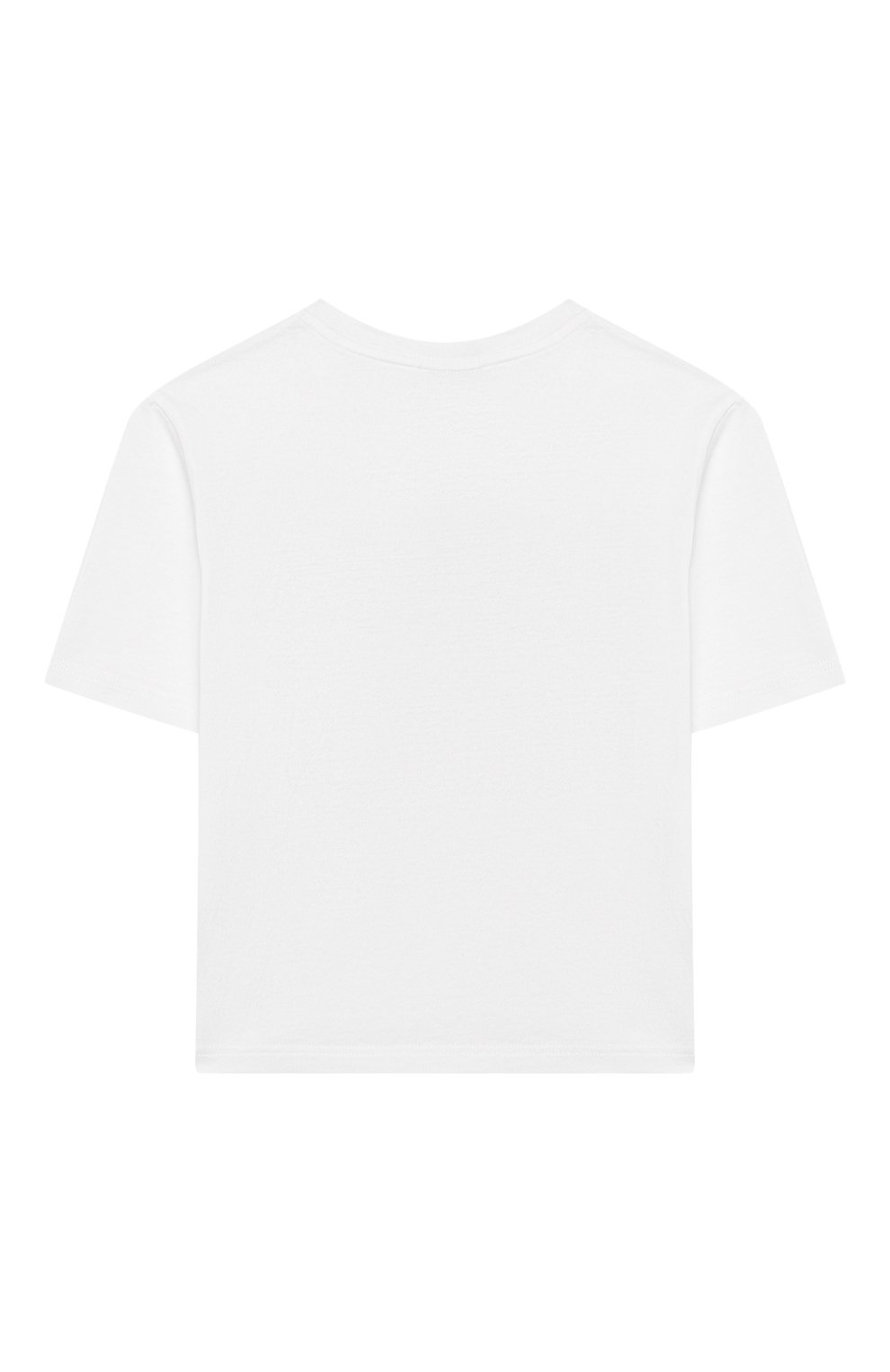 Детская хлопковая футболка DOLCE & GABBANA белого цвета, арт. L5JTAZ/G7WQT/2-6 | Фото 2 (Девочки Кросс-КТ: футболка-одежда; Рукава: Короткие; Принт: С принтом; Региональные ограничения белый список (Axapta Mercury): RU; Материал внешний: Хлопок; Ростовка одежда: 2 года | 92 см, 3 года | 98 см, 4 года | 104 см, 5 лет | 110 см, 6 лет | 116 см)