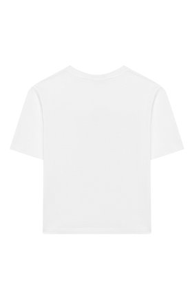 Детская хлопковая футболка DOLCE & GABBANA белого цвета, арт. L5JTAZ/G7WCQ/2-6 | Фото 2 (Материал внешний: Хлопок; Принт: С принтом; Рукава: Короткие; Девочки Кросс-КТ: футболка-одежда; Региональные ограничения белый список (Axapta Mercury): RU; Ростовка одежда: 2 года | 92 см, 3 года | 98 см, 4 года | 104 см, 5 лет | 110 см, 6 лет | 116 см)