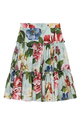 Детская хлопковая юбка DOLCE & GABBANA голубого цвета по цене 35750 руб., арт. L53I51/HS5GB/8-14 | Фото 2 Детская хлопковая юбка DOLCE & GABBANA голубого цвета, арт. L53I51/HS5GB/8-14 | Фото 2 (Материал внешний: Хлопок; Материал подклада: Хлопок; Случай: Повседневный; Региональные ограничения белый список (Axapta Mercury): RU; Ростовка одежда: 10 - 11 лет | 140 - 146см, 12 лет | 152 см)