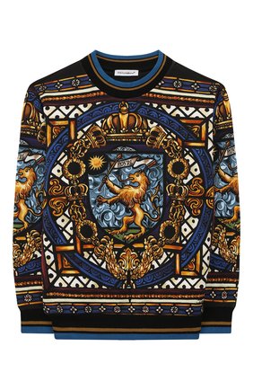 Детский хлопковый свитшот DOLCE & GABBANA разноцветного цвета по цене 15500 руб., арт. L4JW70/G7VIT/2-6 | Фото 1 Детский хлопковый свитшот DOLCE & GABBANA разноцветного цвета, арт. L4JW70/G7VIT/2-6 | Фото 1
