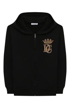 Детский хлопковая толстовка DOLCE & GABBANA черного цвета по цене 14050 руб., арт. L4JW3E/G7WGG/2-6 | Фото 1 Детский хлопковая толстовка DOLCE & GABBANA черного цвета, арт. L4JW3E/G7WGG/2-6 | Фото 1
