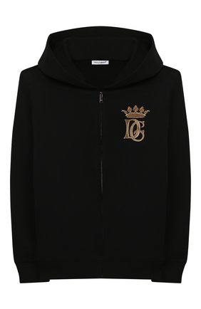 Детский хлопковая толстовка DOLCE & GABBANA черного цвета по цене 15500 руб., арт. L4JW3E/G7WGG/8-14 | Фото 1 Детский хлопковая толстовка DOLCE & GABBANA черного цвета, арт. L4JW3E/G7WGG/8-14 | Фото 1