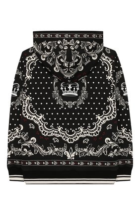 Детский хлопковая толстовка DOLCE & GABBANA черно-белого цвета по цене 19100 руб., арт. L4JW3E/G7VEU/8-14 | Фото 2 Детский хлопковая толстовка DOLCE & GABBANA черно-белого цвета, арт. L4JW3E/G7VEU/8-14 | Фото 2