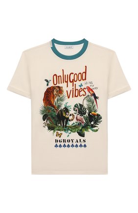 Детская хлопковая футболка DOLCE & GABBANA бежевого цвета по цене 11150 руб., арт. L4JTBM/G7WGJ/8-14 | Фото 1 Детская хлопковая футболка DOLCE & GABBANA бежевого цвета, арт. L4JTBM/G7WGJ/8-14 | Фото 1