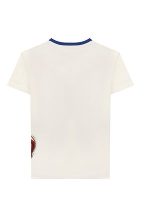 Детская хлопковая футболка DOLCE & GABBANA белого цвета по цене 11150 руб., арт. L4JT6S/G7VJR/8-14 | Фото 2 Детская хлопковая футболка DOLCE & GABBANA белого цвета, арт. L4JT6S/G7VJR/8-14 | Фото 2