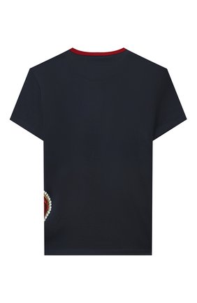 Детская хлопковая футболка DOLCE & GABBANA темно-синего цвета по цене 11150 руб., арт. L4JT6S/G7VJR/8-14 | Фото 2 Детская хлопковая футболка DOLCE & GABBANA темно-синего цвета, арт. L4JT6S/G7VJR/8-14 | Фото 2