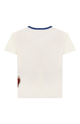 Детская хлопковая футболка DOLCE & GABBANA белого цвета по цене 10450 руб., арт. L4JT6S/G7VJR/2-6 | Фото 2 Детская хлопковая футболка DOLCE & GABBANA белого цвета, арт. L4JT6S/G7VJR/2-6 | Фото 2